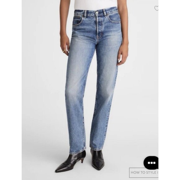 MADEWELL $148 The Longline Straight Jean Atlin Wash Size 25Tall - Picture 9 of 16